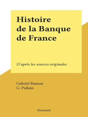 cover image of Histoire de la Banque de France